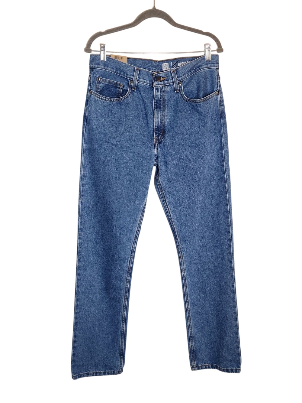 George Mens Medium Wash Straight Leg Jeans Size 32 x 34 NWOT